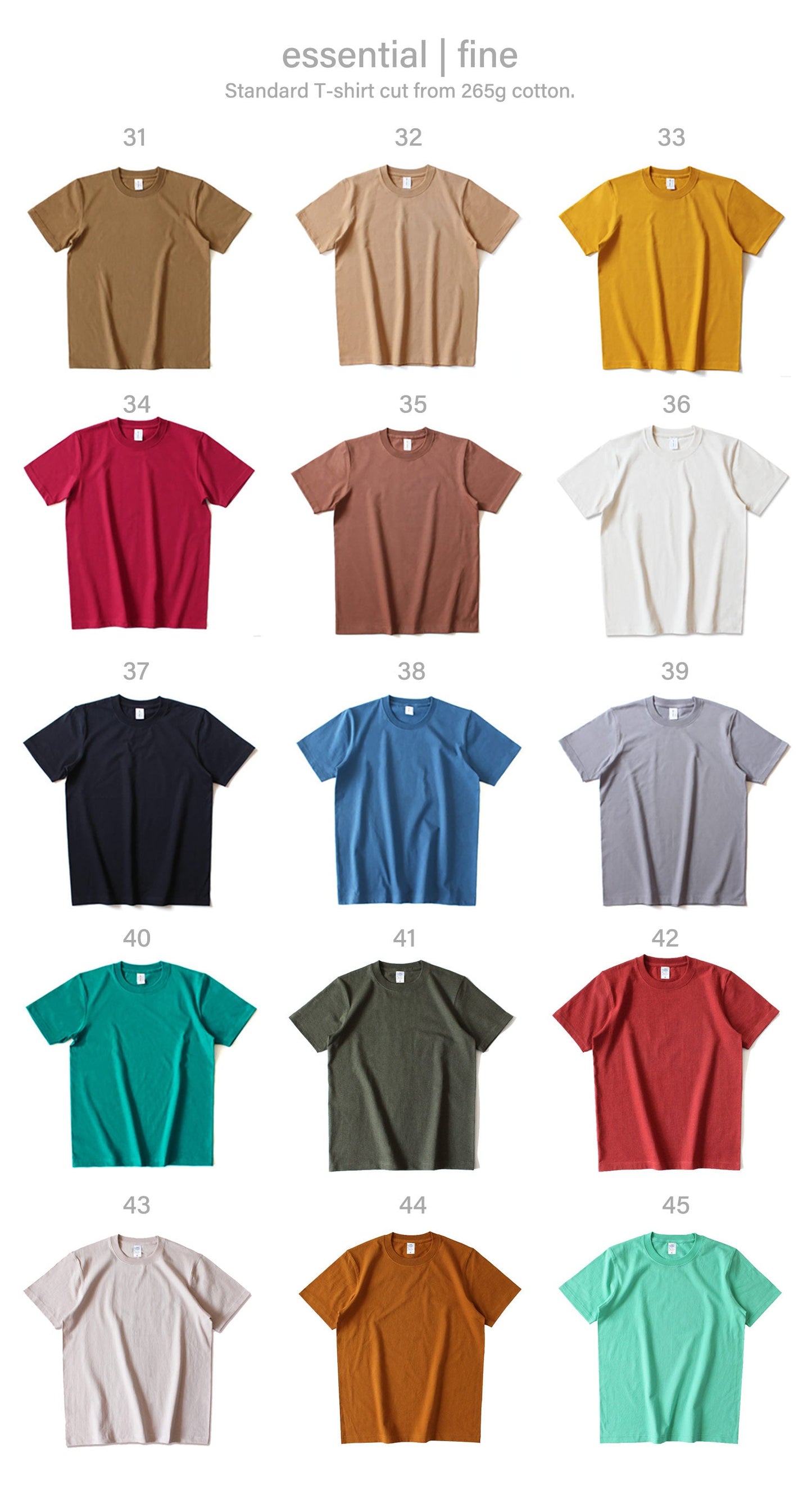 (#41-48) Fine 265g Cotton T-Shirt
