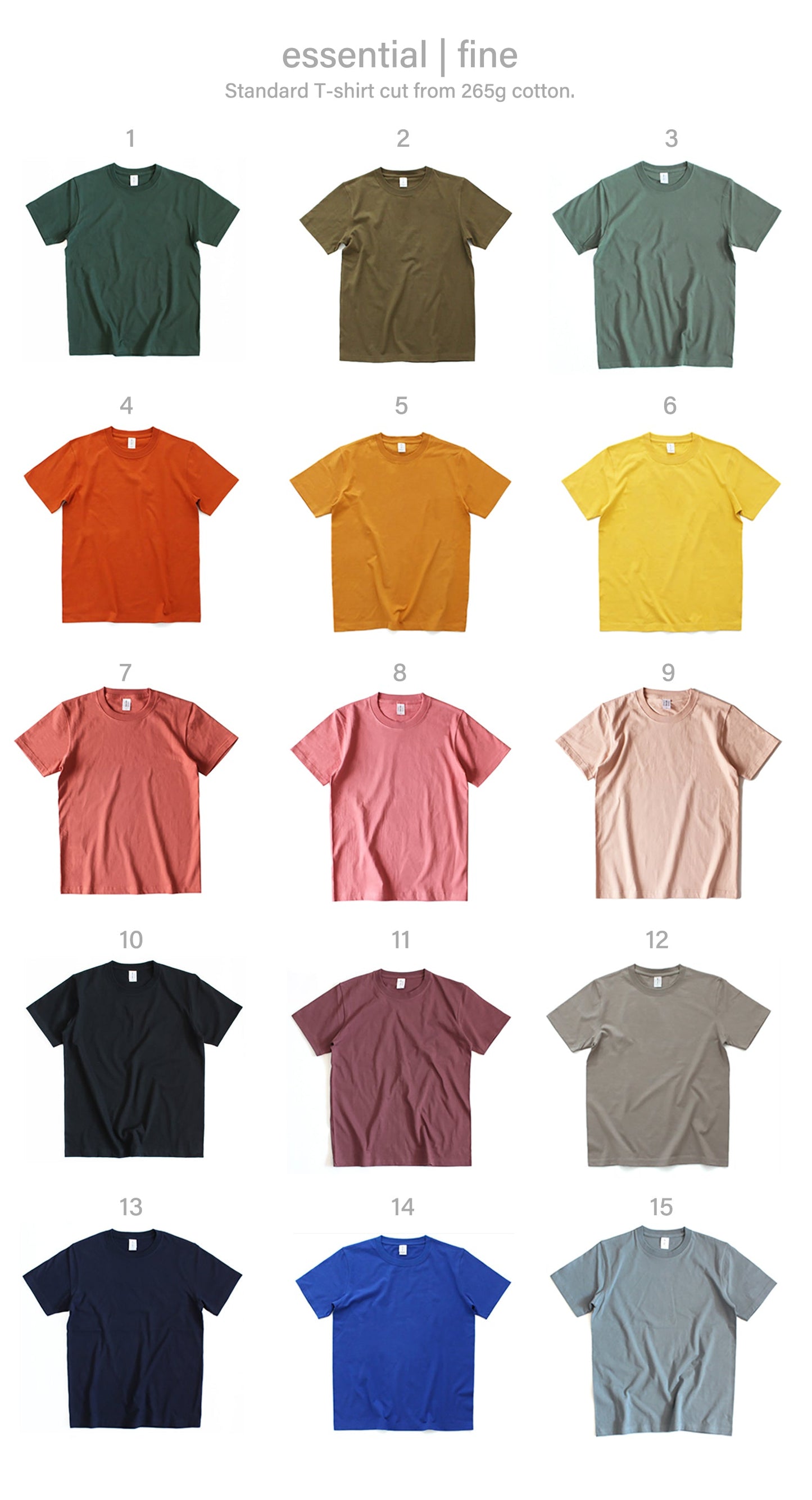 (#1-10) Fine 265g Cotton T-Shirt