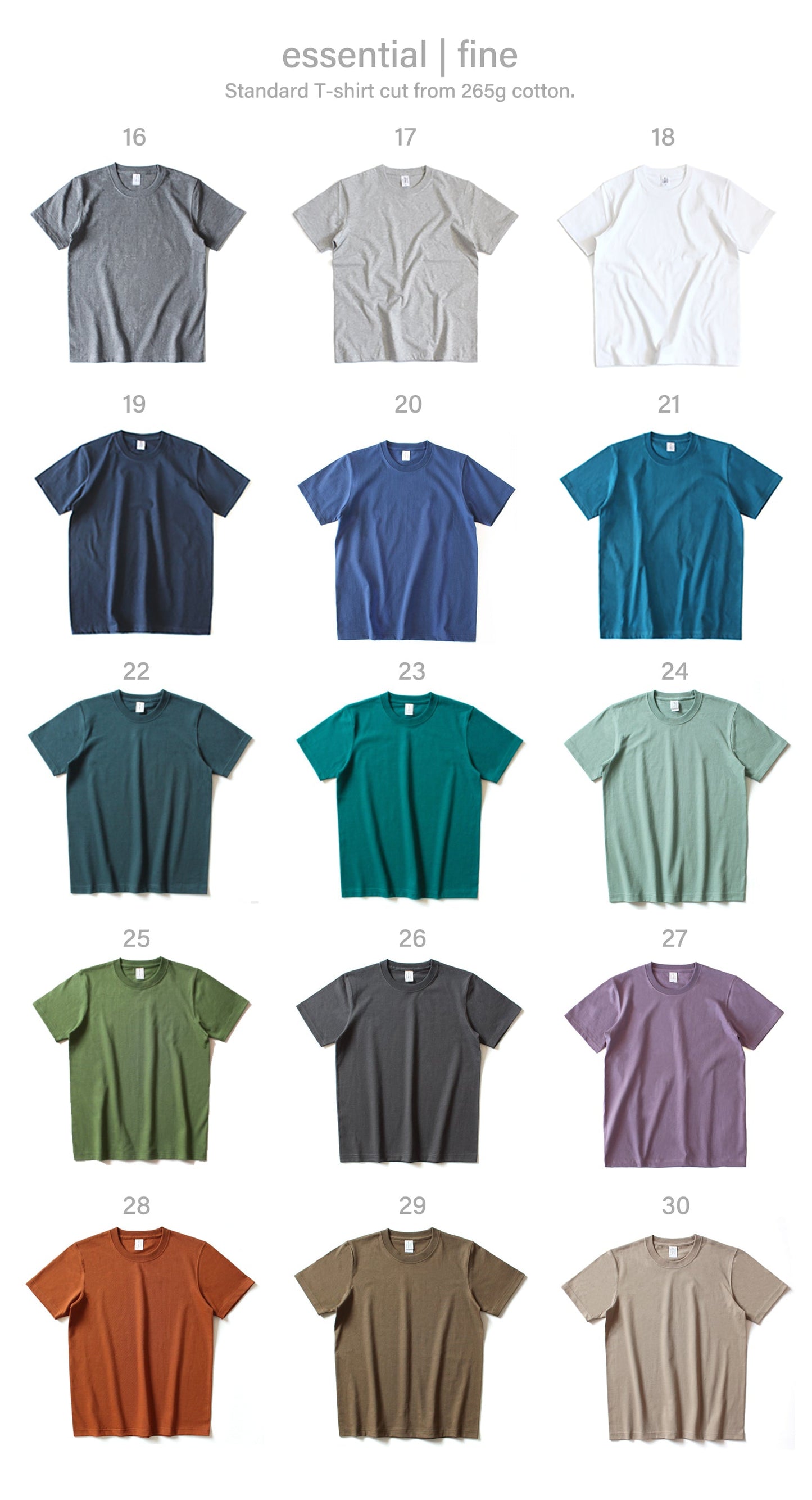 (#41-48) Fine 265g Cotton T-Shirt