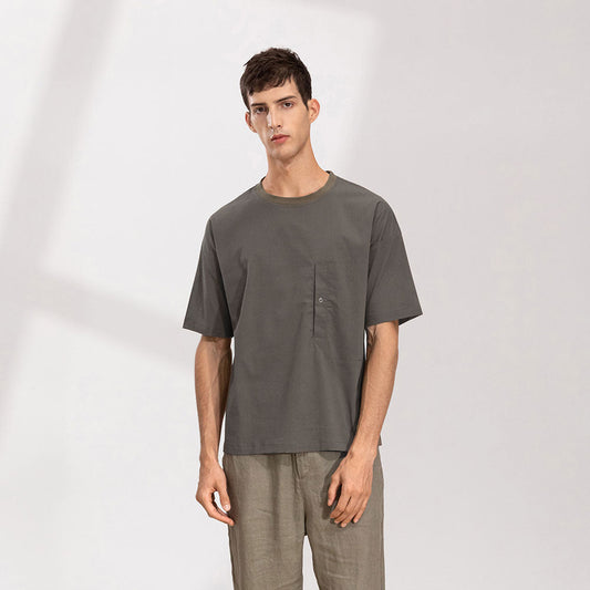 (T22DG) Seersucker ContrastT-Shirt